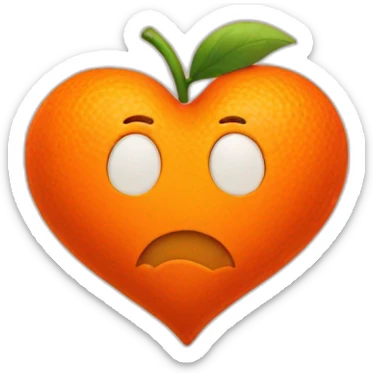 one big orange heart sticker