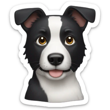 black dog and white cat sticker