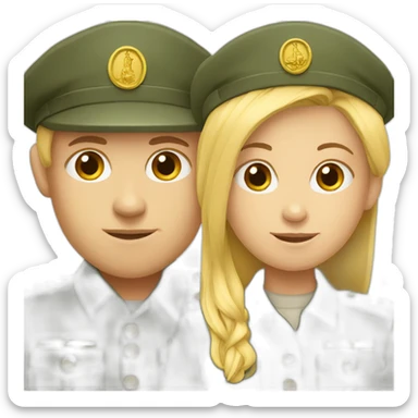 swedish girl and army boy sticker