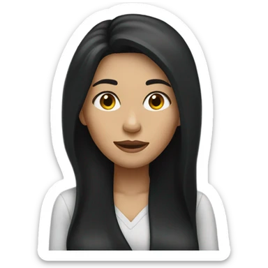 Woman with long black hair sticker