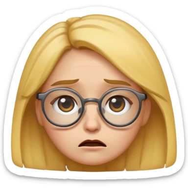 create a female emoji tired from studying and doing activities sticker