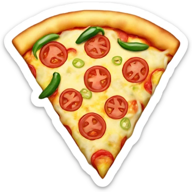Pizza with pineapple and jalepeno on it sticker