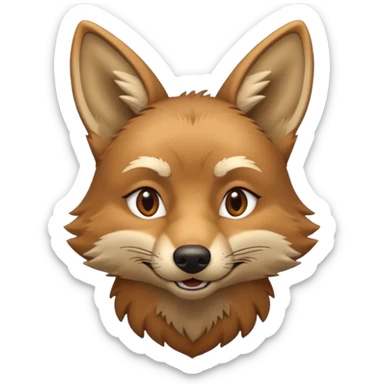 smug urban coyote face sticker