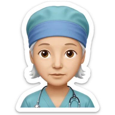 not smiling doctor with scrub cap older sticker