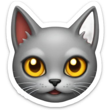 Devil wing ack cat sticker