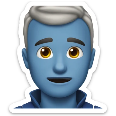 Cara de diablo azul sticker