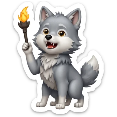 a wolf cub howling hundooooo sticker