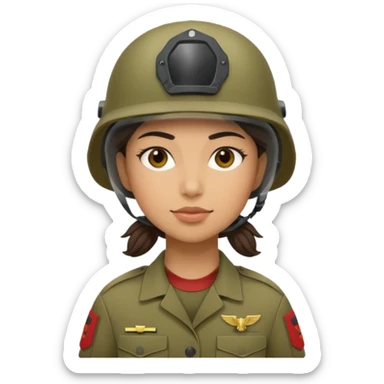 Female US Marine soldier with Lightweight helmet  sticker
