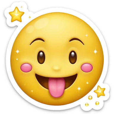 hungry emoji with sparkles sticker