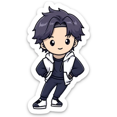 Hyunjin from Stray Kids, dancer with long hair sticker