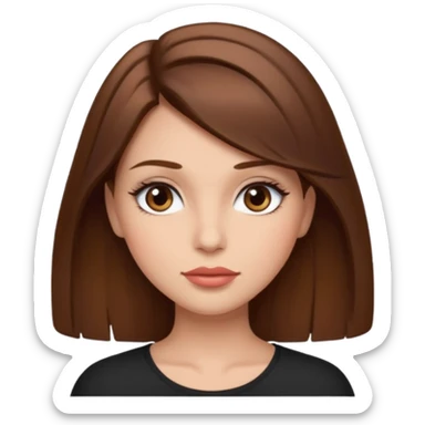 a girl with brown hair that has really long eyelashes and big lips and make it look like she is slaying  sticker