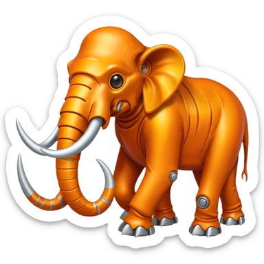 Little completely orange mammouth cyborg sticker