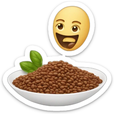 someone being made fun of for eating beans sticker