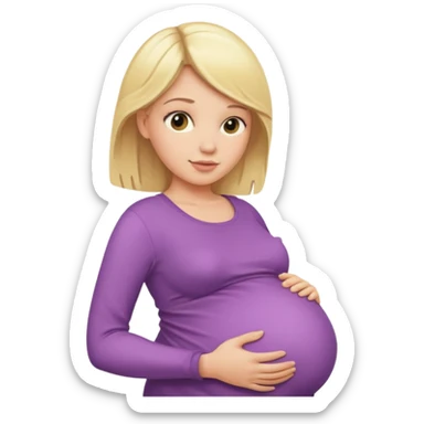 pregnant blonde woman  sticker