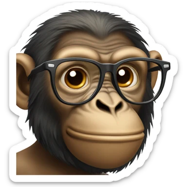 ape with glasses sticker