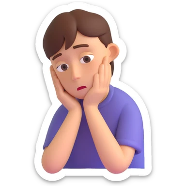 a sad student sticker