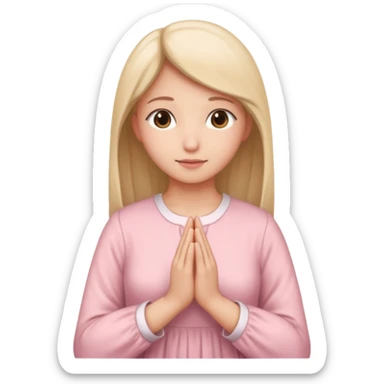 pray hands soft pink dress sticker