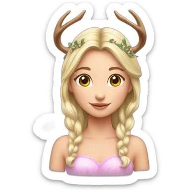 Fairy Wings princess deer-antlers sticker