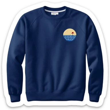 Crewneck with a small inscription on the right side in the corner LAKE MICHIGAN  sticker