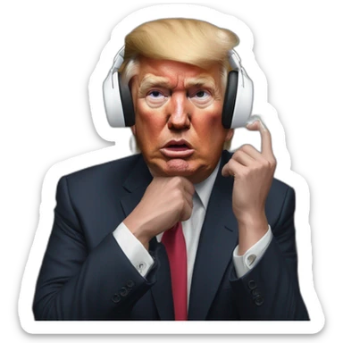 Hyper-realistic painting donald trump losing airpod sticker