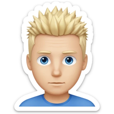 white man short spike hair blond sticker