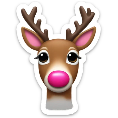 Rudolph with pink nose  sticker
