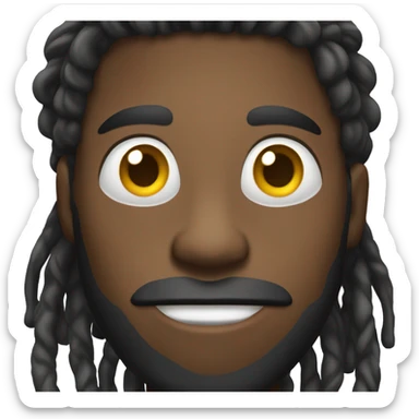 short fat black man with dreads  sticker