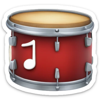 Music note on the top of the red snare drum sticker