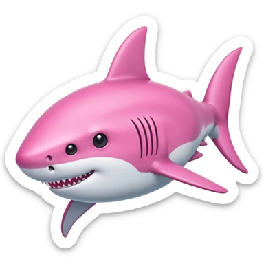 Pink shark with a pink bow on its head sticker