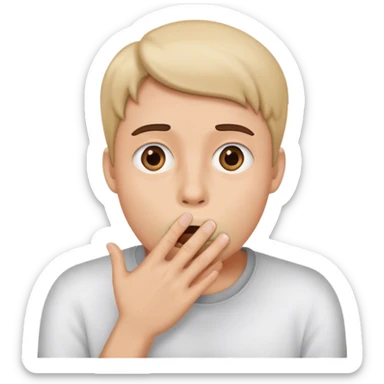 You sure about that face with hand covering mouth sticker