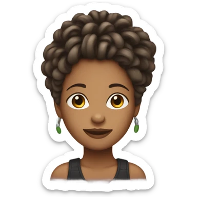 Girl with locs sticker