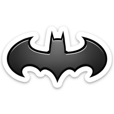 Batman logo in black and white sticker