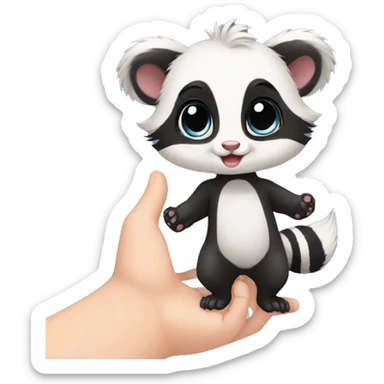 Cute baby skunk-panda-raccoon-ferret-hybrid full body sticker