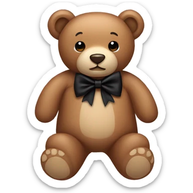 Teddy bear with black bow  sticker