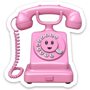 KAWAII pink scrolling phone SCULPTURE  sticker