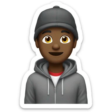 Black guy wearing Ohio state hat and hoodie  sticker