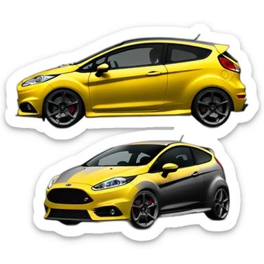 Black MK7 Ford Fiesta ST with gunmetal rims sticker