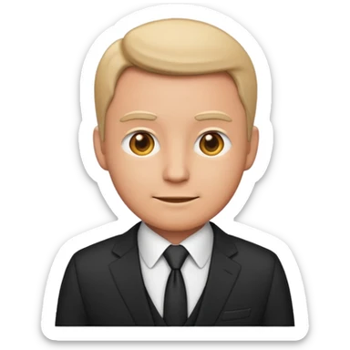businessman in a suit, emoji style sticker