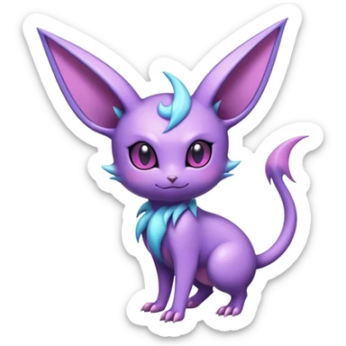 Cool Edgy Cute Shiny Ethereal Noibat-Espeon-Nidorino-hybrid  full body sticker