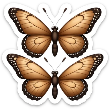 2 brown black butterflys sticker
