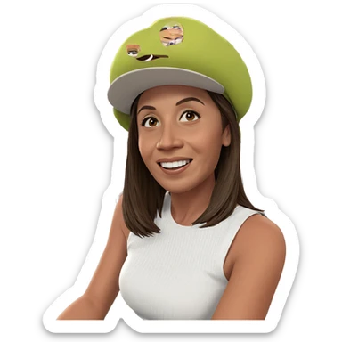 smiling girl with brown hair sticker