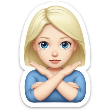 Person with arms crossed rolling eyes sticker