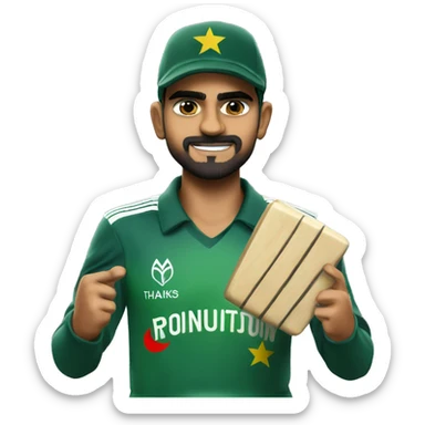 Babar Azam thanking  sticker