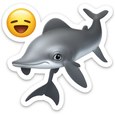 Dolfijn met konijn sticker