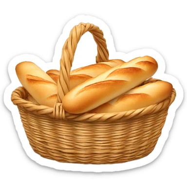 Basket of baguettes sticker