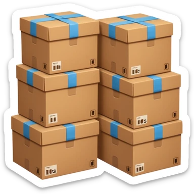 cargando cajas sticker