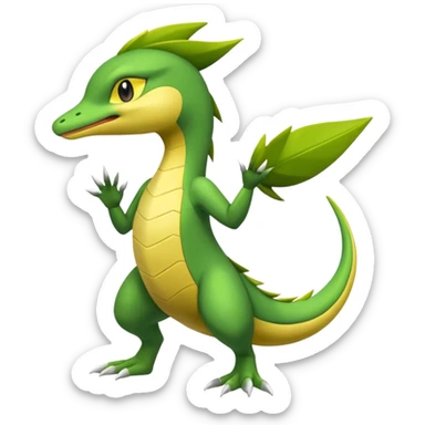 Sceptile-Snivy-hybrid-fusion (full body) sticker