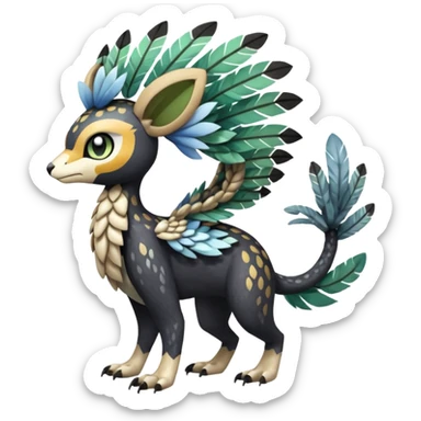 Meloetta-Garurumon-Trico-Pokémon-Fakémon-fusion-hybrid-creature sticker