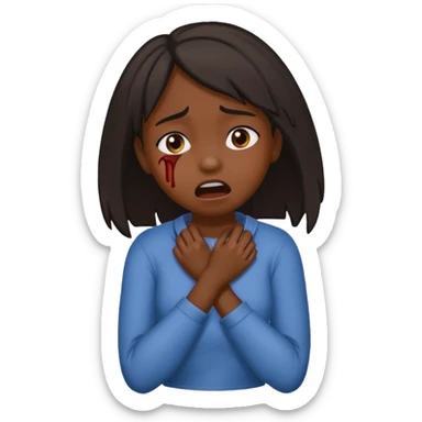 Dark skinned girl chocking herself sticker