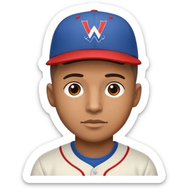brown skin latino male with buzz cut wearing a wbc puerto rico baseball cap sticker